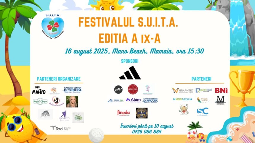 Festivalul SU.I.T.A.: Un eveniment de suflet pentru sprijinul copiilor și tinerilor cu dizabilități, pe 16 august, la Mamaia! Află mai multe detalii! 1 festivalul su i t a dedicat strangerii de fonduri pentru cel mai mare centru functional pentru copiii si tinerii cu dizabilitati are loc pe 16 august in mamaia vezi aici detaliile 6892222ae275e