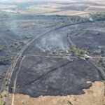 Incendiu devastator în Medgidia: zeci de hectare de vegetație distruse la periferia orașului, iar circulația a șase trenuri a avut de suferit 3 foto medgidia focul a mistuit zeci de hectare de vegetatie de la marginea municipiului circulatia a 6 trenuri a fost afectata 68a1fe66e8259