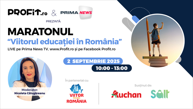 Maratonul Profit.ro - Redefinirea Educației în România: Cum putem restaura încrederea în sistemul de învățământ? Învățământul peste hotare: Ne ia copiii sau stimulează economia? Dialogul dintre realitate, economie și mediul educațional. 1 maratonul profit ro viitorul educatiei in romania cum putem reconstrui increderea in sistemul de invatamant invatamantul in strainatate ne fura copiii sau ne desteapta ec 68957712b8c53