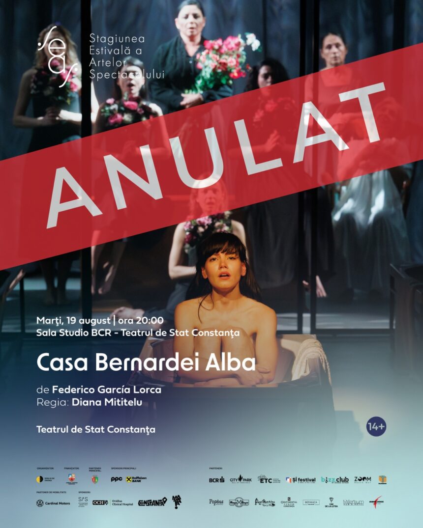 SEAS: Anularea spectacolului „Casa Bernardei Alba”! Biletele pot fi utilizate pentru a participa la „Madrigal – ULTRAsunete” la Delfinariul din Constanța. 1 seas spectacolul casa bernardei alba anulat biletele pot fi folosite pentru acces la madrigal ultrasunete la delfinariul constanta 689be531e0c40