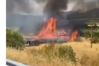 video accident grav pe autostrada in grecia pe drumul spre thassos trei oameni au murit carbonizati si alti doi sunt grav raniti 68a3230ed55f1