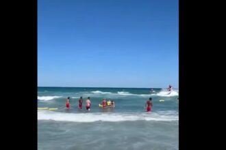 video interventie contra cronometru pe plaja gloria din eforie salvamarii se lupta sa salveze din valuri o familie de turisti 68a0827013765