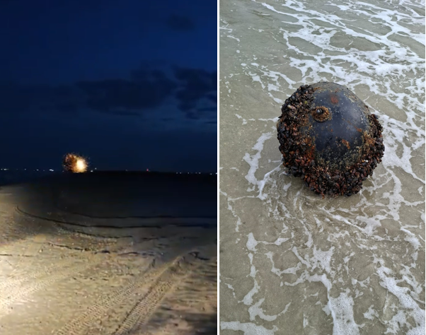 O mină navală a fost găsită pe plaja din Vadu și a fost neutralizată cu succes. 1 video o mina marina a fost descoperita pe plaja de la vadu aceasta a fost neutralizata 68b492947136f