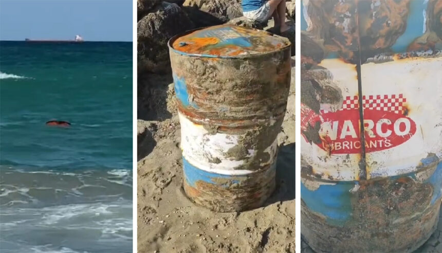 Alerta de mediu pe plaja din Eforie: Pompierii intervin după descoperirea a două butoaie cu ulei industrial plutind pe apă! 1 video risc ecolog major pe plaja din eforie doua butoaie cu ulei industrial gasite plutind in deriva intervin pompierii 689f38277b101