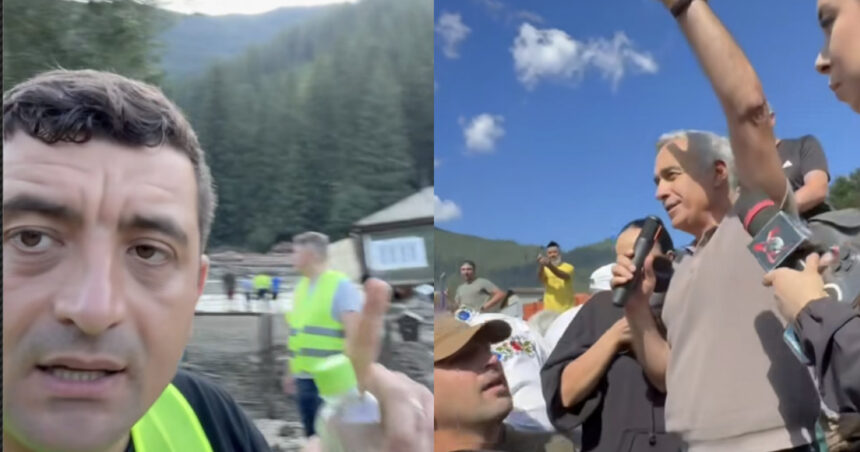 Simion și Georgescu parcurg împreună drumurile inundate: marș militar și vizită la biserică, dar fiecare pe cont propriu. 1 videofoto cursa simion georgescu prin zonele inundate fanfara militara si mers la biserica cei doi au venit separat nu s au intalnit 688cc4fbd4b76