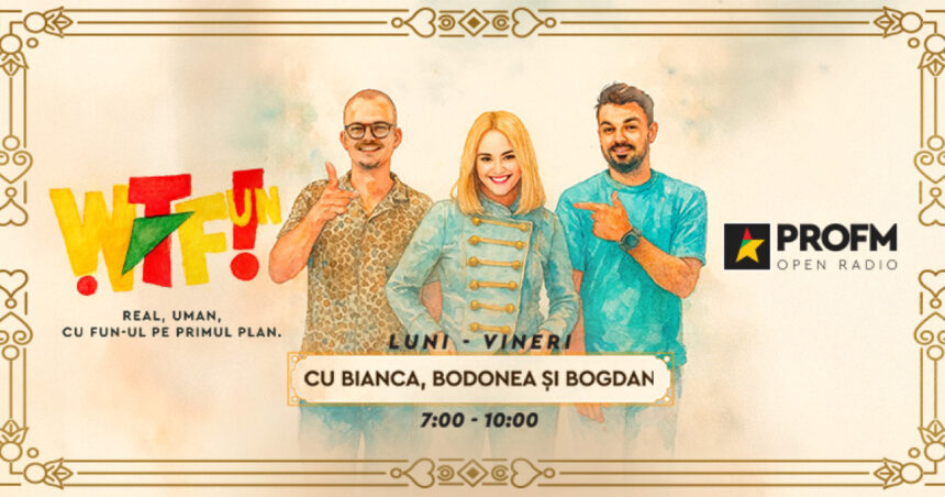 Începând cu această toamnă, WTFun revine pe frecvențele PRO FM alături de Bianca, Bodonea și Bogdan! 1 din aceasta toamna wtfun isi reia locul in grila pro fm cu bianca bodonea si bogdan 68c81cf074a1d