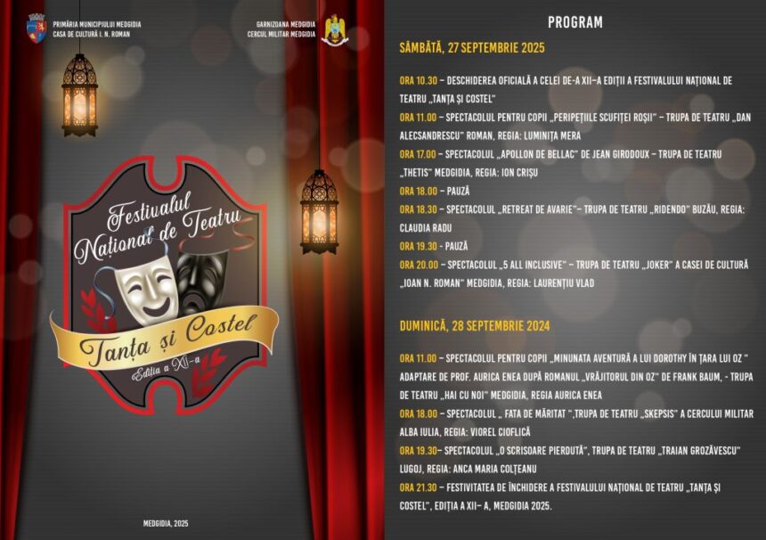 „Ediția a XII-a a Festivalului Național de Teatru „Tanța și Costel”, în inima Medgidiei” 1 festivalul national de teatru tanta si costel la medgidia editia a xii a 68d33f9c7dd99