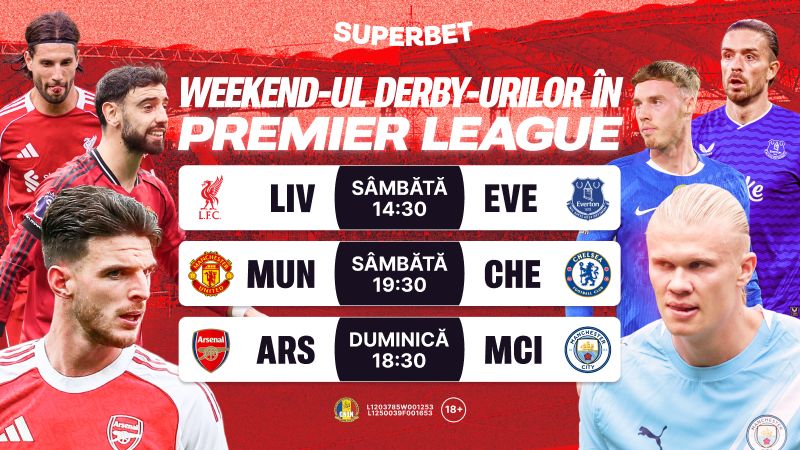 (P) Dueluri pasionante și ambiții în Premier League! Oferte spectaculoase pentru meciurile de top ale etapei! 1 p rivalitati si orgolii in premier league super oferta pentru derby urile etapei 68cd4694c6a37