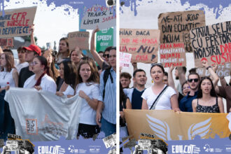 studentii ies in strada pe 8 septembrie alaturi de cadrele didactice nu suntem o cheltuiala suntem o investitie 68b69ae45b9e5