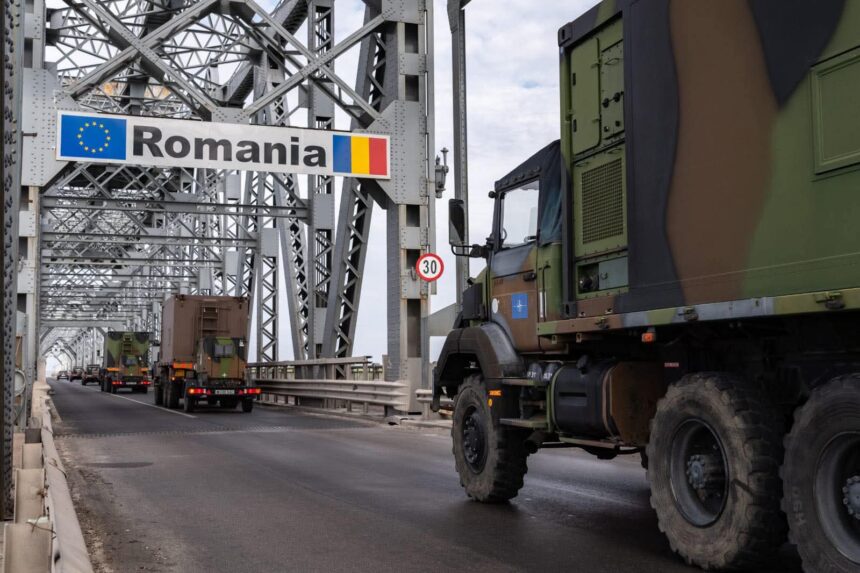 Forțele armate franceze și echipamentele lor de apărare pătrund în România prin Vama Veche și Giurgiu pentru antrenamentul Dacian Fall 2025 1 tehnica militara si trupe franceze intra in romania prin pt vama veche si giurgiu pentru exercitiul dacian fall 2025 68d84752ef6a5