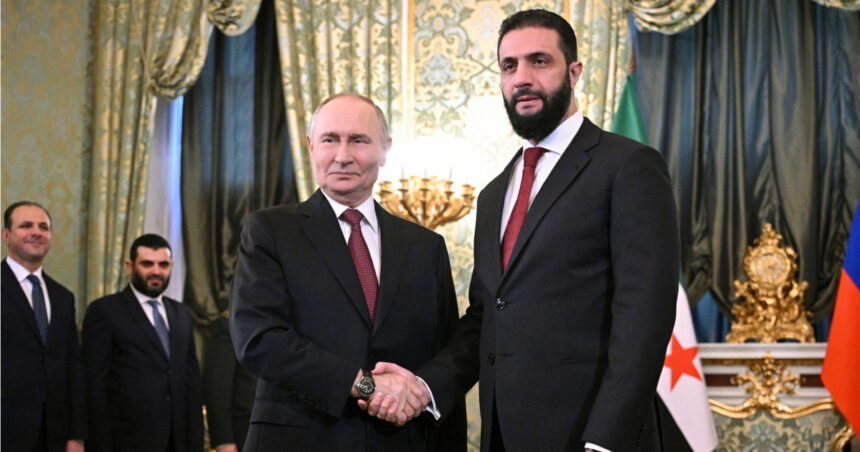 Întâlnirea lui Ahmed al Sharaa cu Vladimir Putin la Moscova: Președintele Siriei solicită extrădarea lui Bashar al-Assad. 1 ahmed al sharaa primit de vladimir putin la moscova presedintele siriei vrea extradarea lui bashar al assad 68efdff9a6f1d