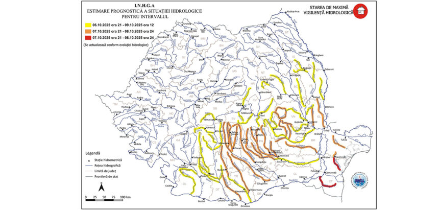 Alertă de maximă intensitate: Inundații amenință râurile din județul Constanța! 1 avertizare cod rosu emis de inhga inundatii pe raurile din judetul constanta 68e4b161ac79d