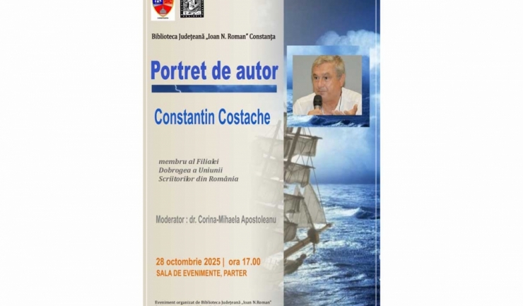 „Întâlnire cu Cuvintele”: Constantin Costache, romancierul, la Biblioteca Județeană „Ioan N. Roman” din Constanța 1 portret de autor romancierul constantin costache la biblioteca judeteana ioan n roman constanta 690058fa5b57b