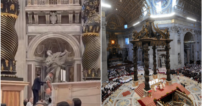 Incident șocant la Vatican: un individ a vandalizat altarul Bazilicii Sfântul Petru. 1 video gest scandalos la vatican un barbat a urinat pe altarul bazilicii sfantul petru 68eb5b7412fd4
