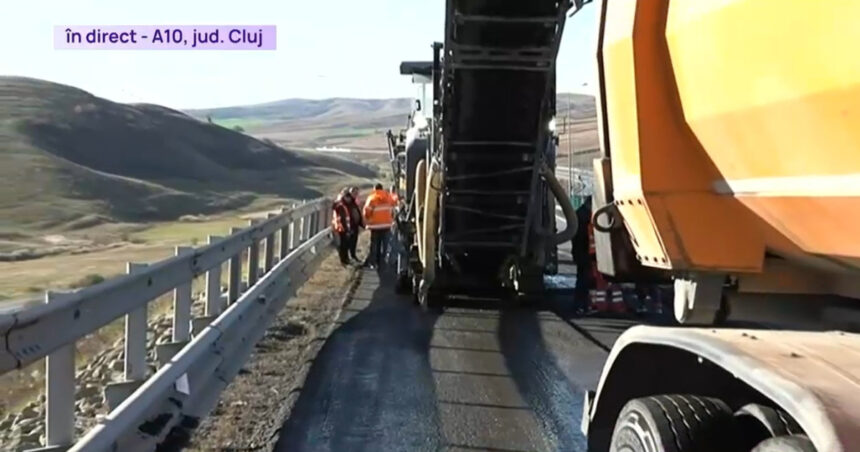 Prăbușire pe un tronson al autostrăzii A10. Traficul a fost suspendat pe banda afectată. 1 video surpare pe o portiune din autostrada a10 circulatia a fost oprita pe banda afectata 6901f5a8b0888