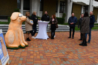 mascota bobita amplasata in centrul pitestiului pentru a i determina pe oameni sa si sterilizeze animalele starneste controverse 6913830c9f9ee