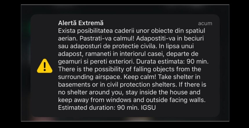 mesaj ro alert pentru locuitorii din nordul judetului tulcea fortele aeriene au detectat o drona in spatiul aerian national 691d61db8c2a2