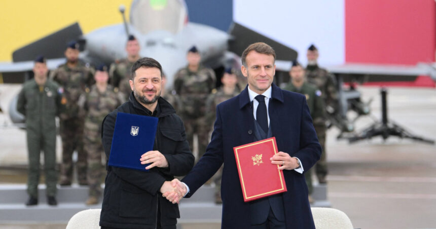 video volodimir zelenski si emmanuel macron acord istoric pentru achizitionarea de avioane rafale si sisteme de aparare aeriana 691b0d1be142d