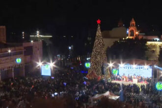 bradul de craciun din betleem aprins pentru prima data de la inceputul razboiului din gaza 693486d8aa52f