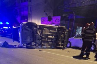 cascadorii la miezul noptii un autoturism s a rasturnat pe i l caragiale in zona pietii din constanta 6954cbae24ad9