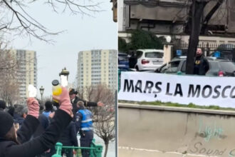 un banner i a scos din minti pe sustinatorii lui georgescu veniti la cab tipete injuraturi si amenintari mars la moscova 69401dcc7ccb1