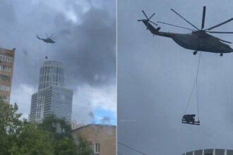 video sisteme antiaeriene pe zgaraie norii din moscova de frica dronelor ucrainene rusii au dus cu elicopterul echipamentul la etajul 42 6a1845caf218b