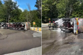 video pericol pe dn7 cisterna cu 31 de tone de benzina s a rasturnat in arges trafic blocat pe ambele sensuri soferul a ajuns la spital 6a351593a34d2