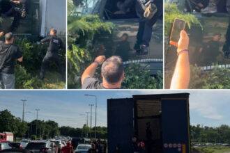 video un politist local i a dat cu spray lacrimogen si l a lovit cu picioarele pe soferul tir ului scapat de sub control in constanta 6a273dcfe1ab9