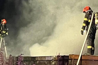 incendiu in zona pietei garii din targu mures au luat foc stive de traverse de cale ferata 6a500ac7dae0c